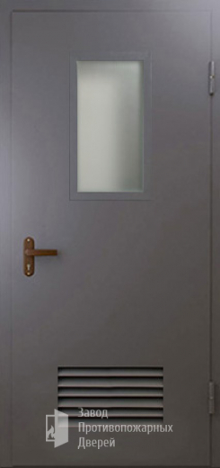 Фото двери «Техническая дверь №5 со стеклом и решеткой» в Реутове