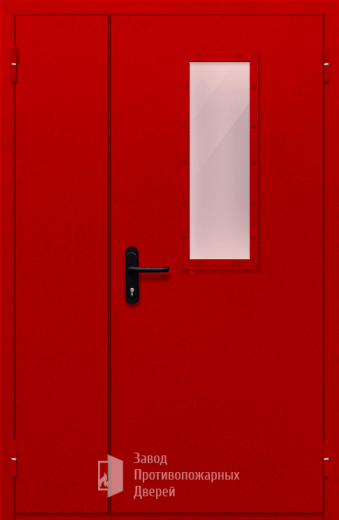 Фото двери «Полуторная со стеклом (красная)» в Реутове