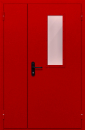 Фото двери «Полуторная со стеклом (красная)» в Реутове