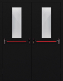 Фото двери «Двупольная со стеклом и антипаникой №64» в Реутове