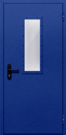 Фото двери «Однопольная со стеклом (синяя)» в Реутове